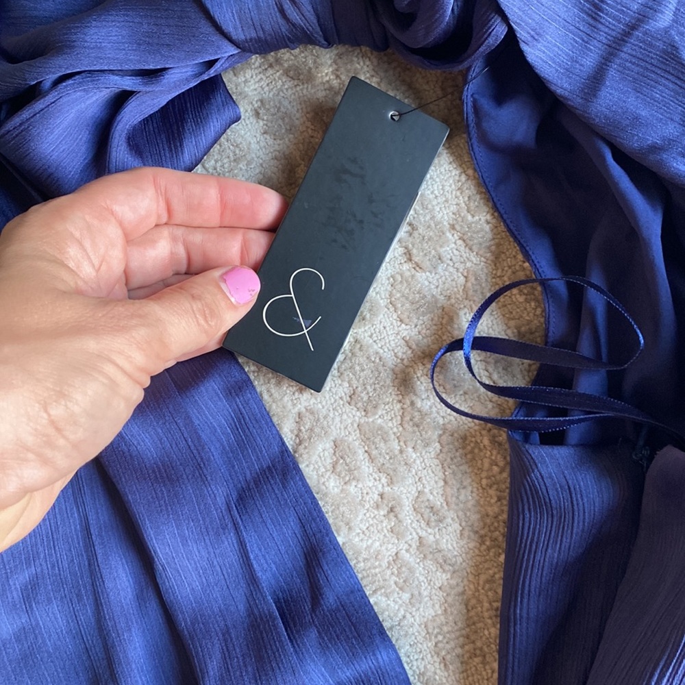 NWT Sachin + Babi Kayla Full-Length Satin Gown in Deep Cobalt, size 2 - Picture 12 of 12